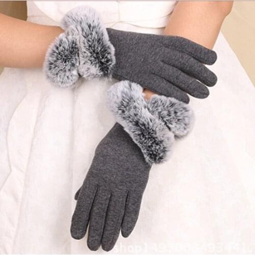 New Brand Fashion Womens Winter Gloves Imitation Fur Thin Wrist Gloves Warm Fake Rabbit Fur Mittens Female Gloves AQ992761