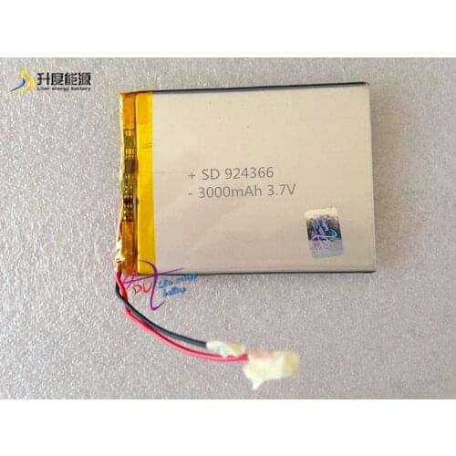 SD lithium polymer battery 3.7 3000mah 924366 rechargeable battery powered led sign
