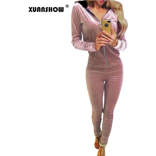 Tracksuit For Women 2020 New Fashion Fall Womens Pant Suit Sexy Hoodies Full Pant 2 Piece Women Set Casual Sportswear Outfits
