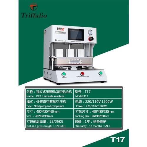 Triffalio Vacuum OCA Lamination Machine , Press screen machine Require external air compressor , 15 inch mobile phone screen