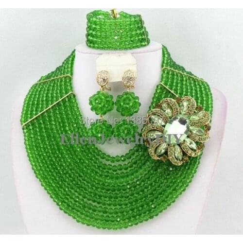 Choker African Beads Jewelry Set Crystal Beads Necklace Set African Jewelry Set Crystal Jewelry Set W6563
