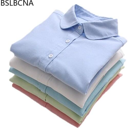 2019 Korean Style blusa feminina Autumn Womens Tops And Blouses Shirt Female Casual Simple Solid Color Bottoming Clothes A282