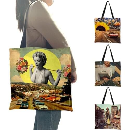 Womens Fashion Bag Modern Art Prints Shoulder Bag Ladies Creative Pattern Shopping Totes Large Capacity B13077