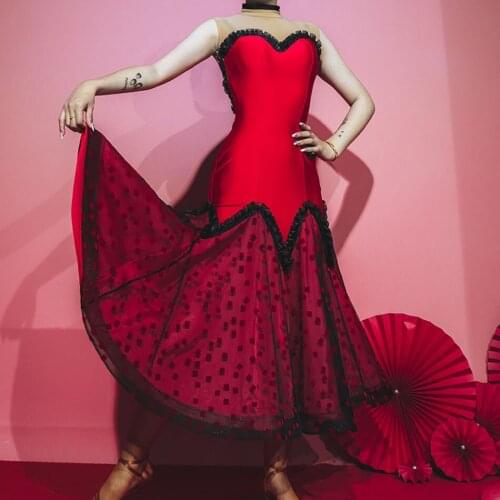 2020 New Latin Dance Dress Women TL631 Bare Shoulder Sexy Performance Costume Dancing Cloth Belly Chacha Ballroom Dresses