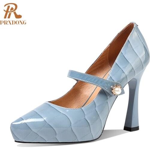 2021 New Arrival Women Pumps Top Quality Genuine Leather Dress Party Wedding Shoes Autumn Summer Platform Thin Heels Shoes Pumps