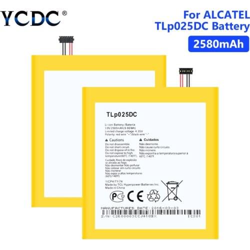 2580mAh TLP025DC Battery For Alcatel One Touch Pixi 4 6.0 OT-9001A 9001X 8050D Lithium Polymer Mobile Phone Batteries