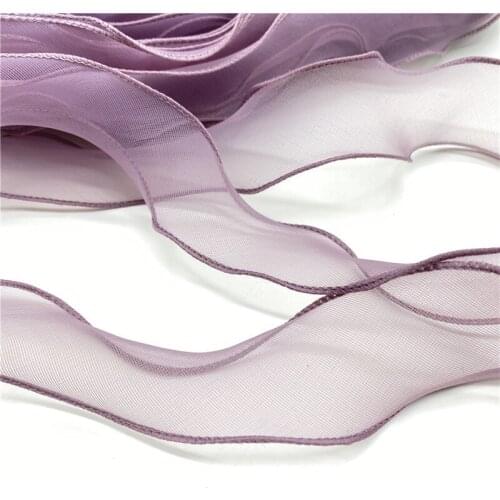 5Yards/Lot 30mm Wave Silk Organza Ribbon Bow Material For Hair Ornament Gift Wrapping Decoration Lace Ribbons #06
