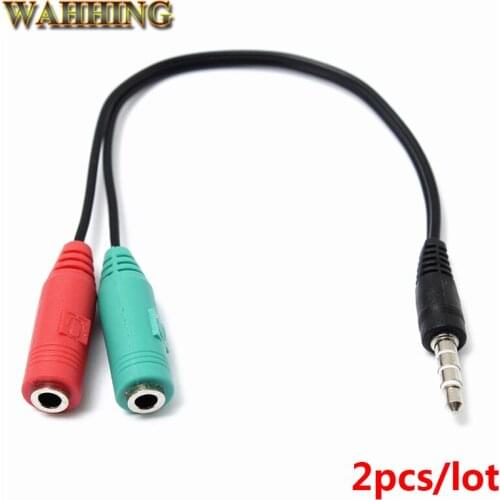 2pcs/lot 3.5mm Audio Cable Adapter Splitter Connector 3.5mm Jack to 3.5 Female Adapter Audio for Headphone Microphone HY448