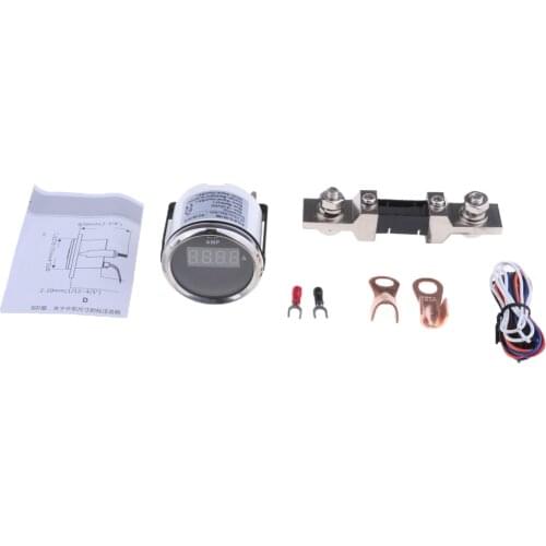 Car Motorbike 52mm Waterproof Ampere Gauge LED Digital Display Meter Black