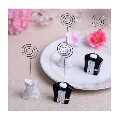 Free Shipping 20pcs/lotTable Place Cards Holders Bride and Groom Card Holders Table Number Stand for Wedding Favors