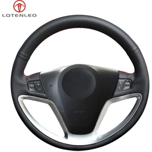 LQTENLEO Black Artificial Leather Car Steering Wheel Cover For Opel Antara 2006-2017 Vauxhall Antara 2006-2017 Chevrolet Captiva