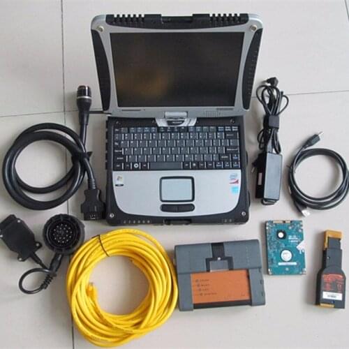 For bmw icom a2 interface hdd 500gb istad d ista p expert mode software with laptop cf19 touch screen ready to use