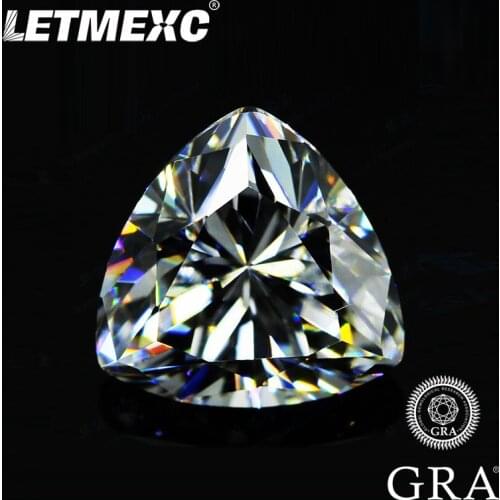 Letmexc Moissanite Gemstones Loose Moissante Diamond Trillion Cut D Color VVS1 with GRA Ceritficate