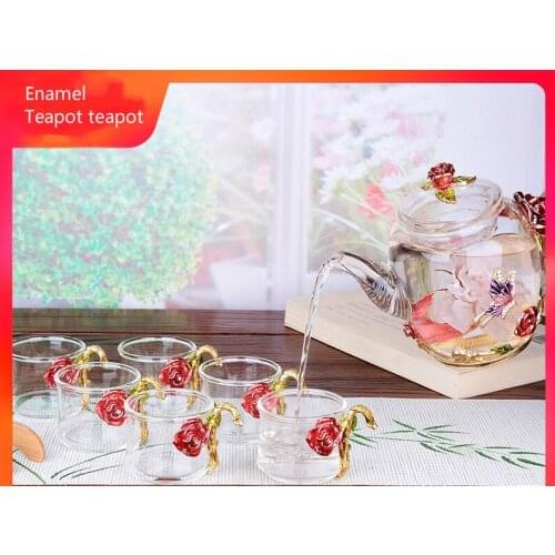 Enamel tea cup teapot, Kungfu tea cup, heat-resistant lead-free master cup. The 1 set