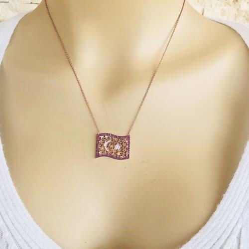 Flag 925 Sterling Silver Necklace Women Girls Gift Jewelry Accessories Fashion Handmade Elegant Chain