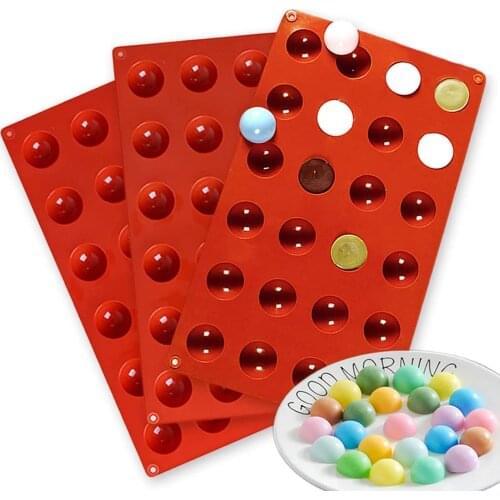 24 Holes Chocolate Sphere Mold Half Ball Mold Hemisphere Shape Silicone Chocolate Cake Mousse Dessert Baking Pastry Bakeware