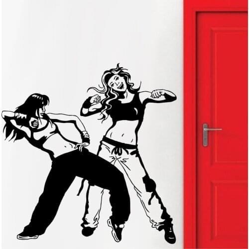 Cool Wall Decals Sexy Couple Dancers Dance Hip Hop Teen Artistic Classroom Mural Vinyl Waterproof Wall Stickers Decoration Z335