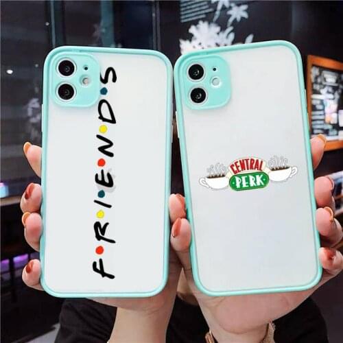 Friends Phone Cases Matte transparent For blue iPhone 12 Mini 11 Pro XR XS Max 7 8 Plus X Back Cover