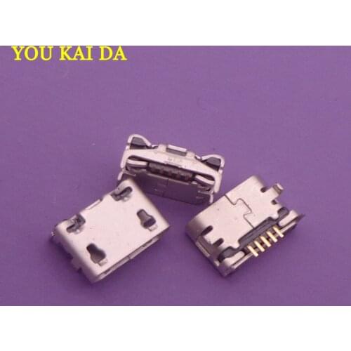 50pcs micro USB 5pin jack Ox horn Four leg plate socket Female socket USB connector Ox horn short needle mini usb
