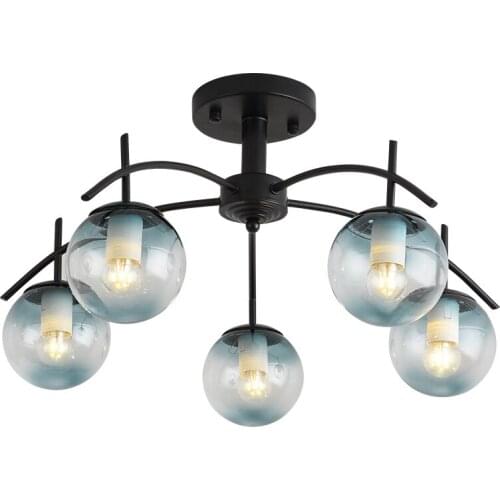 Nordic minimalist living room ceiling lamp personality rotating glass molecular light postmodern restaurant bedroom study lamp