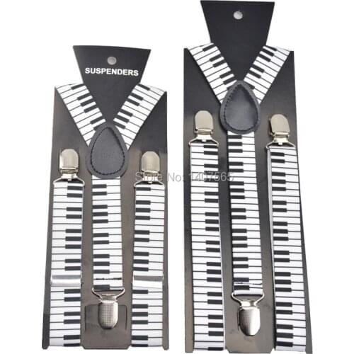 Fashion jeans pants piano trouser with Clip-on Braces Elastic Suspenders for women/men 1inch metal y-back bulk& Retail SZ11