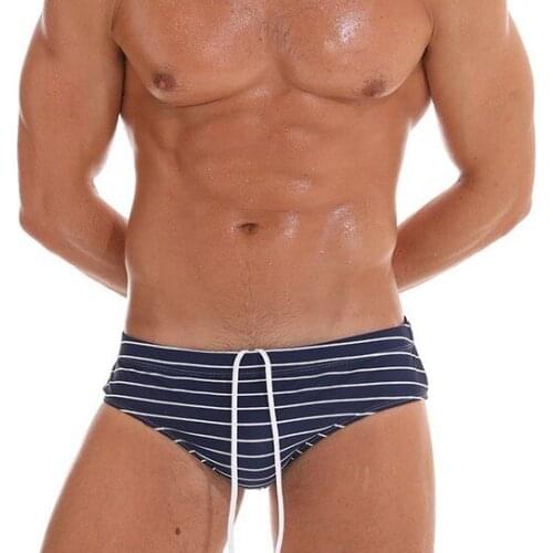 Stripes Sexy Push Up Pad Gay Swimwear Mens Swim Briefs Men Swimsuit Swimming Trunks Bermuda Surf Beach Shorts Bathing Suit Sunga