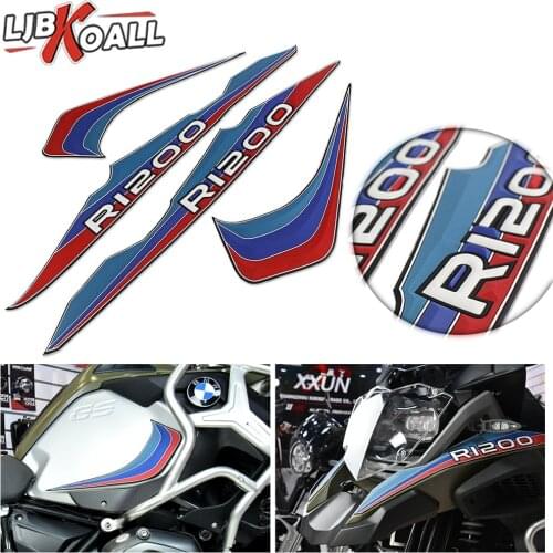 For BMW R1200GS LC Adventure R1200 GS R 1200 GS 2013-2018 3D Decals Fuel Tank Side Pad Fairing Emblem Nose Beak Stickers Protect