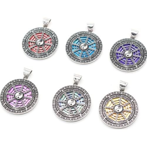 Natural Shell Round White Blue Mother of Pearl Shell Pendant for DIY Earring Necklace Jewelry Making or Jewelry Gift 34x34mm