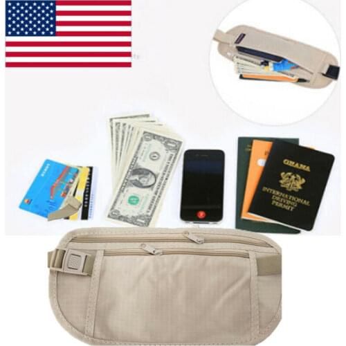 Resistant Nylon plus Travel Pouch Marsupio in vita Hidden Passport Money Waist Belt Bag Slim Secret Security Hidden Wallet
