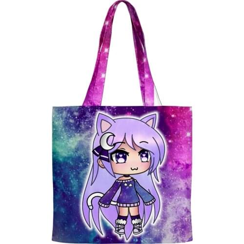 2021 New Gacha Life 3D Print Tote Bag Unisex Travel shoulder bag Women Reusable Foldable Shopping Hand bags Collage Book Bag