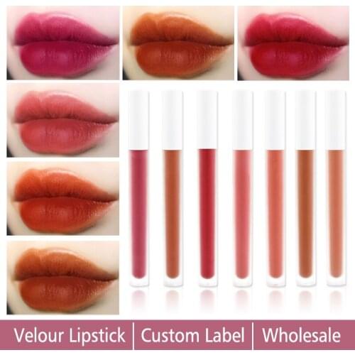 Nude Red Moist Velour Matte Liquid Lipstick Pigmented Tint Long Lasting Waterproof Makeup Lipgloss Custom Label logo Wholesale
