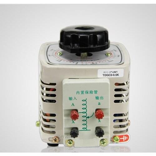 Single phase voltage regulator 500w AC 220V input power converter TDGC2-0.5kva stepless voltage transformer range 0-250V