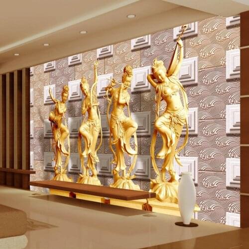 Custom Mural Wallpaper High Quality 3D Stereoscopic Sculpture Hall Living Room Sofa Backdrop Decoration Wall Painting Wallpaper