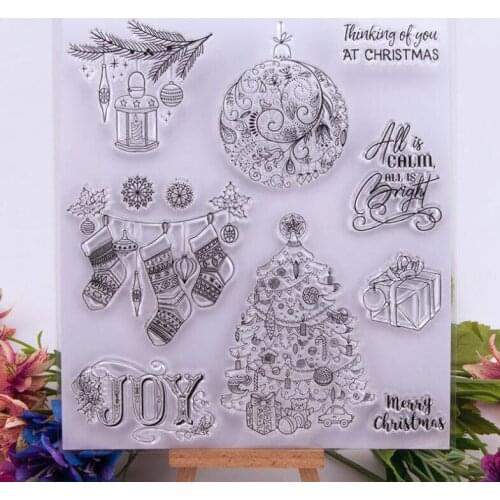 Merry Christmas CLEAR STAMPS Sheet Silicone Stamps Suitable for Card Making /Scrapbooking/ Photo Albums/Diary/Paper Crafts