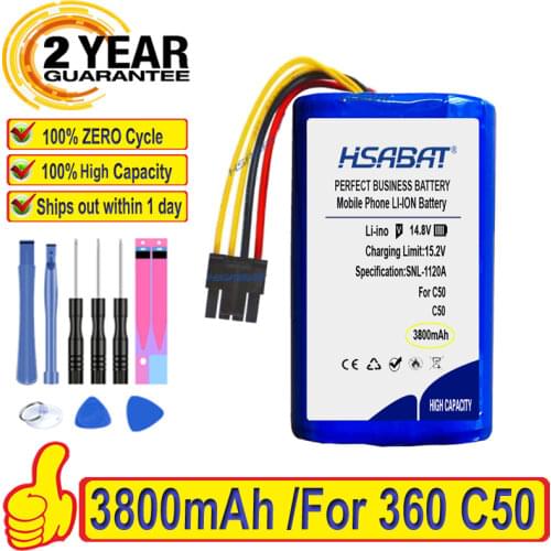 Top Brand 100% New 3800mAh Battery for 360 C50 Robot Vacuum Cleaner Batteries + free tools