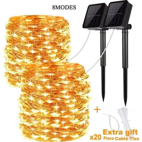 Solar Powered String Lights Outdoor Solar Fairy Lights String Lights for Home Patio Garden Gate Yard Party Wedding Decoration