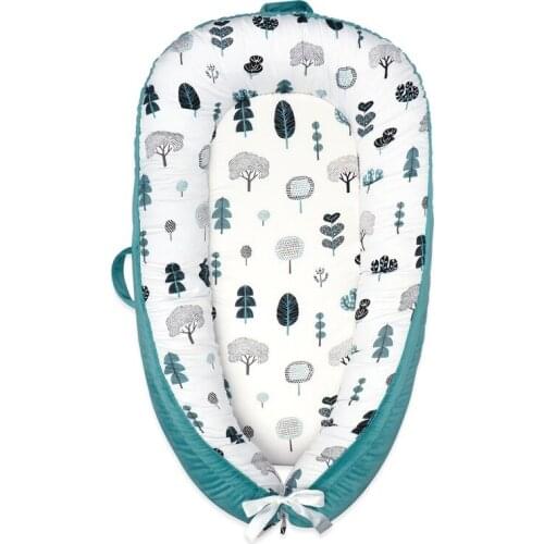 All Season Soft Cotton Printed Portable Crib Travel Bed Newborn Infant Toddler Cradle for Newborns Baby Bed Bassinet Bumper