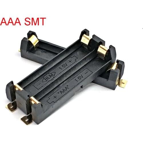 High Quality 1/2 Slot AAA Battery Holder SMD SMT Battery Box with Bronze Pins DIY Lithium Battery Spring Box