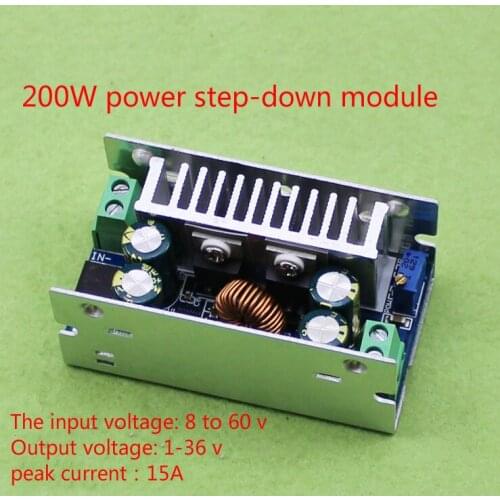 High efficiency 94% 60V48V step-down adjustable voltage regulator 15A 1-36V output voltage synchronous rectifier module