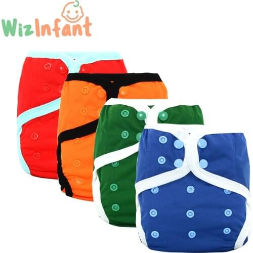 WizInfant Fashion OS 2pcs/set Cloth Diaper with Wide Elastic Binding Baby Diaper Cover Eco-Friendly Washable Flexible Cover