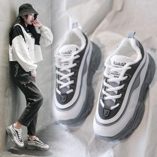 Similarfree Shoes Women High Top Boots Women Winter Keep Warm PU Sneakers Women Lace-Up tenis masculino Sport Shoes Woman Boots