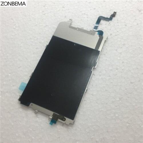ZONBEMA 5pcs High Quality LCD Metal Backplate Shield with Home Button Extend Flex Cable for iPhone 6 6 Plus 4.7" 5.5"