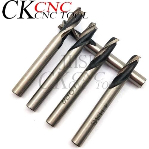 1pc High Speed Steel 4mm 2 flunte Straight shank keyway milling cutter Straight Shank End Mill Cutter Keyway Milling Cutter
