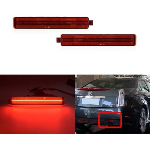 2x For Cadillac CTS CTS-V For Chevy Equinox Trailblazer SS For GMC Acadia Buick Saturn Vue Rear Bumper Red Led Reflector Lights