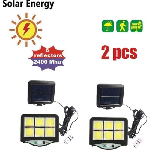 2pcs seperable 128 COB LED Solar Light PIR Motion Sensor Outdoor Lighting Garage Security Lamps Garden Décor Solar Wall Lamp Spo