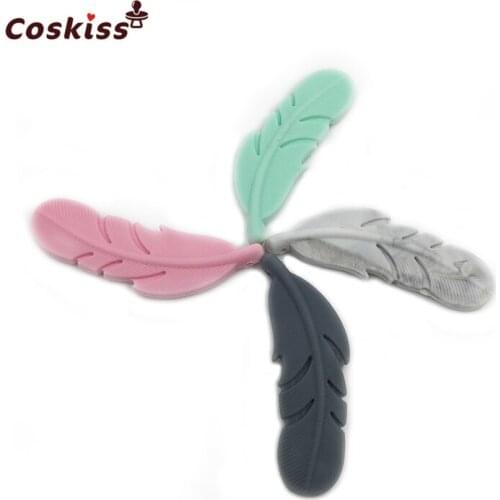 5.5cm*1.5cm(2.16"*0.59") Angel Wing Teether Chew Silicone Teether Pendant Feather Wing Pendant Jewelry Silicone Teether Pendant