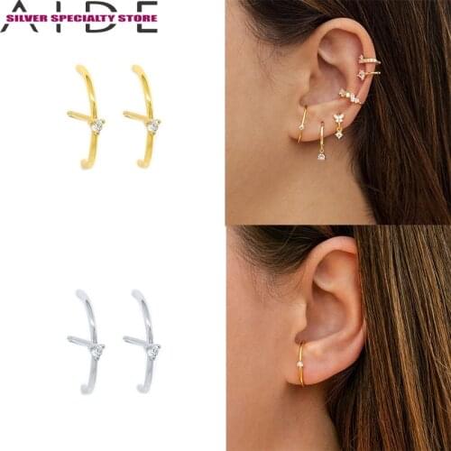 AIDE 925 Sterling Silver Earrings Korean For Women 2020 Stud Earring Fine Jewelry Piercing Earings Girl Pendientes Brincos Arete