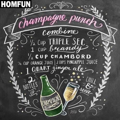 HOMFUN Full Square/Round Drill 5D DIY Diamond Painting "Beer text" Embroidery Cross Stitch 5D Home Decor Gift A06256