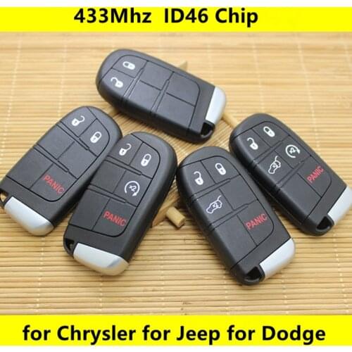 Car Keyless Smart Remote Key 433Mhz ID46 Chip for Jeep Grand Cherokee Chrysler 300C Dodge Journey Challenge RAM Dart Durango