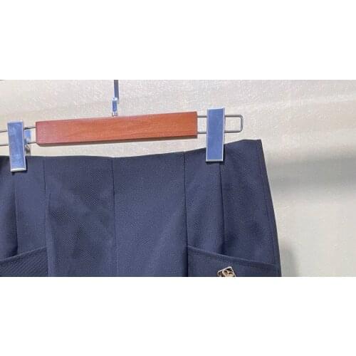 Womens Woolen Trousers Buttons High Waist Zipper Early Autumn New 2021 Office Ladies Long Female Self Cultivation Pants